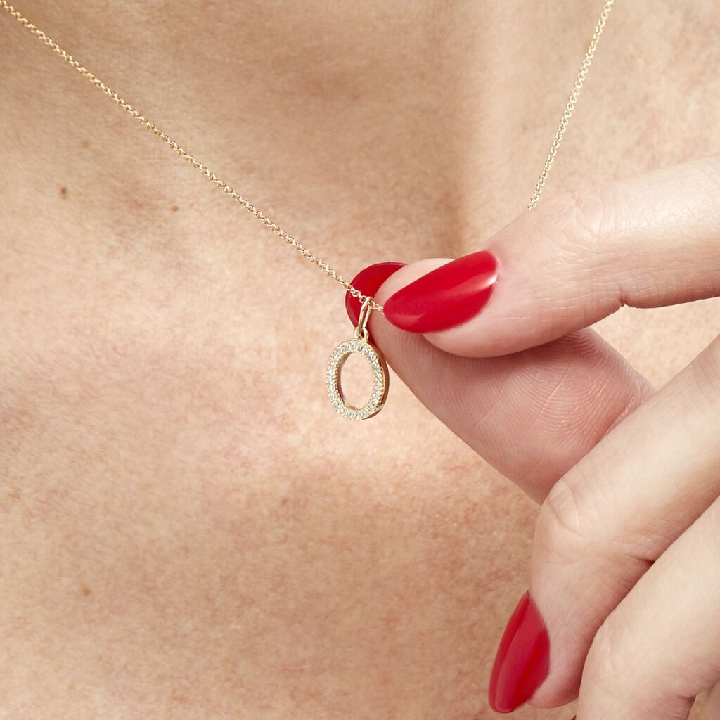 Pendentif Lettre O Or Jaune Oxyde