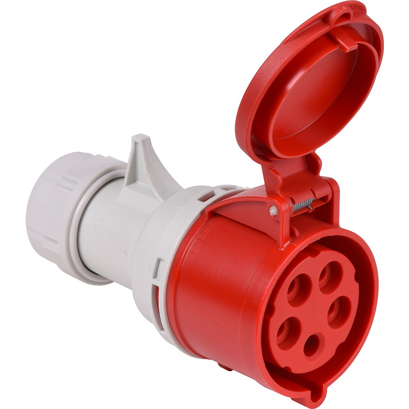 CEE contrastekker krachtstroom 4p+ 1 aarde 32A Rood