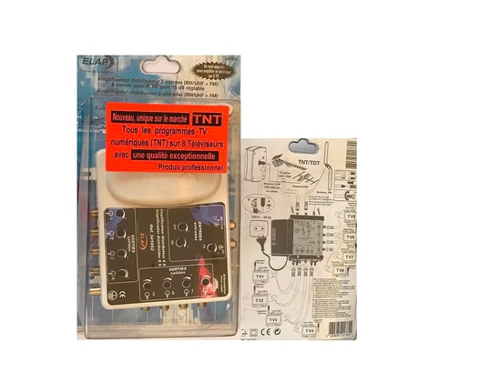 METRONIC - Amplificateur antenne Amplificateur distributeur 2 entrees (bill/uhf+fm) 8 sorties...