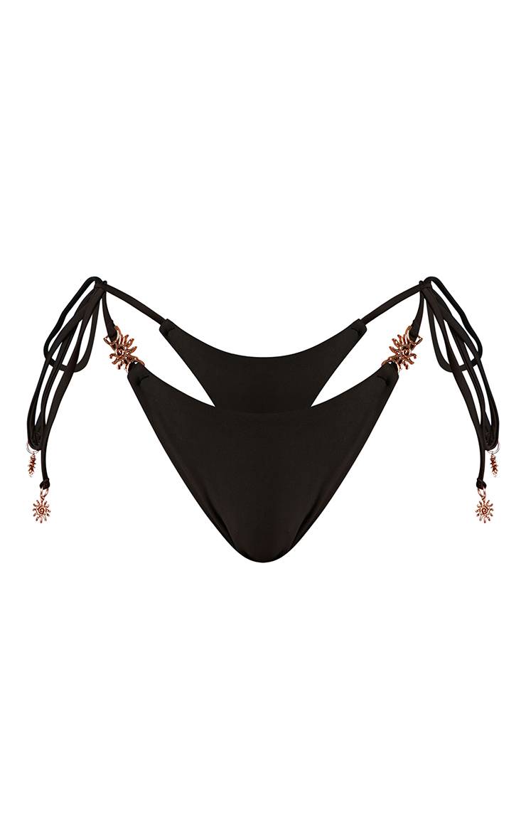 Noir Bas De Bikini À Liens Latéraux Sun Trim