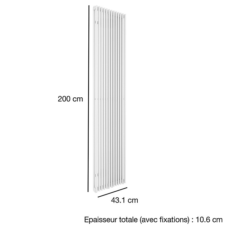 Radiateur eau chaude Acova Filin vertical double grey aluminium 1508W