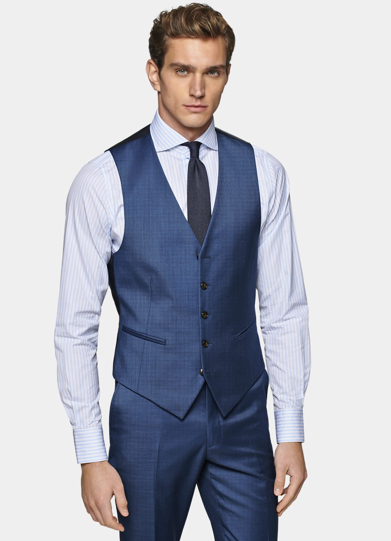 Gilet de costume bleu moyen