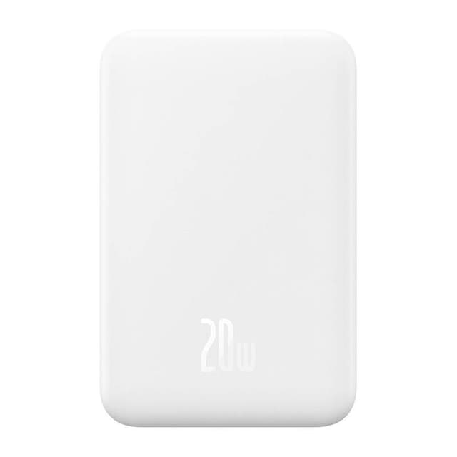 Magnetisk Mini Powerbank Baseus 5000mAh, USB-C 20W (hvid)