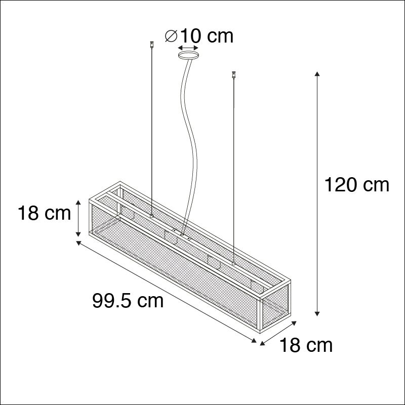 Smart industriële hanglamp zwart incl. 4 WiFi A60 - Cage Wire