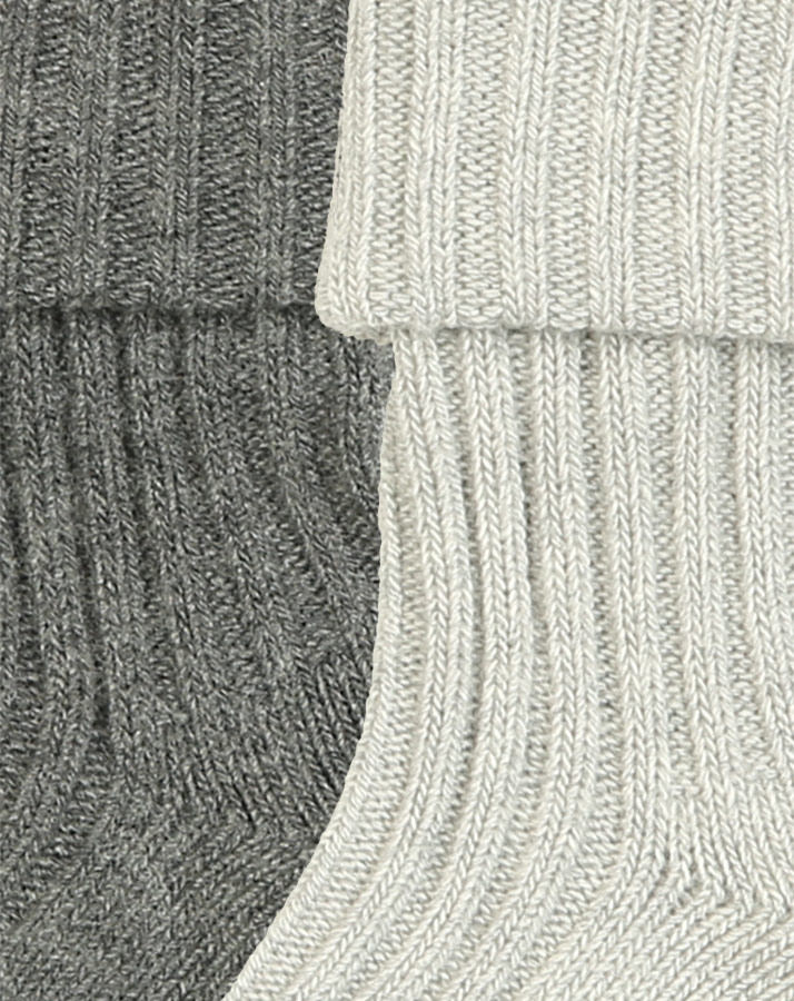 Socken UNI CHIC mit Wolle 2er-Pack in grau