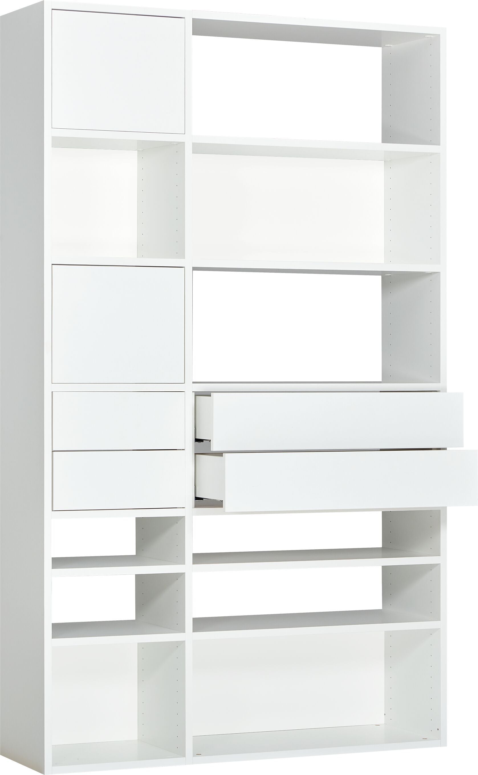 TARA Regal - Weiss / Eiche / B: 127.0 cm x T: 36.0 cm x H: 215.0 cm
