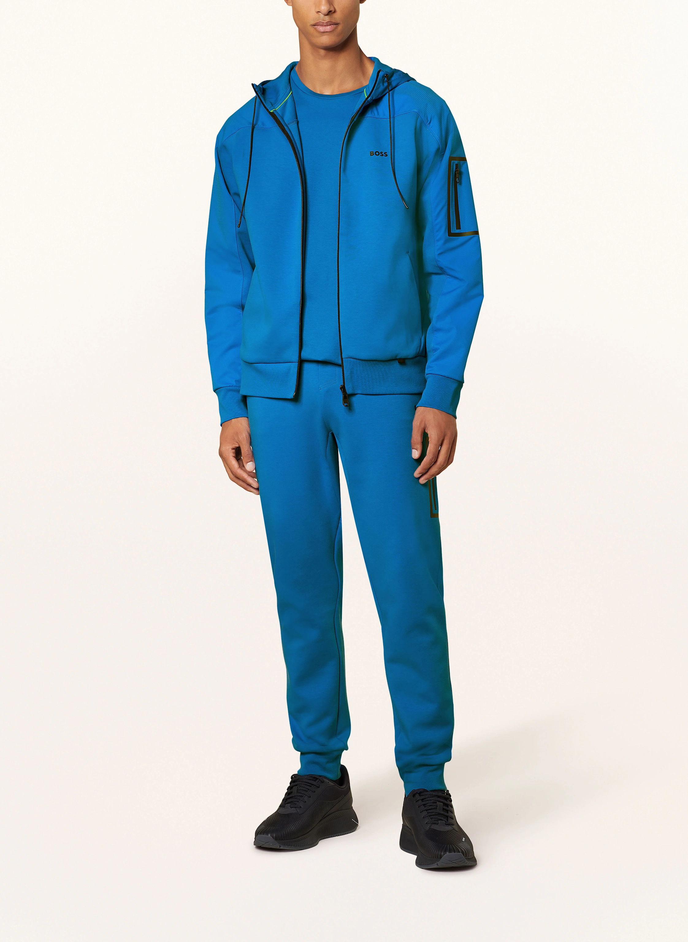 BOSS Sweatjacke SARIQ im Materialmix
