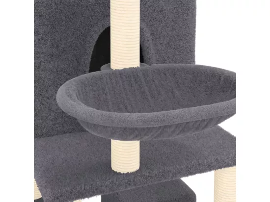 Arbre à chat avec griffoirs en sisal Gris foncé 180 cm
