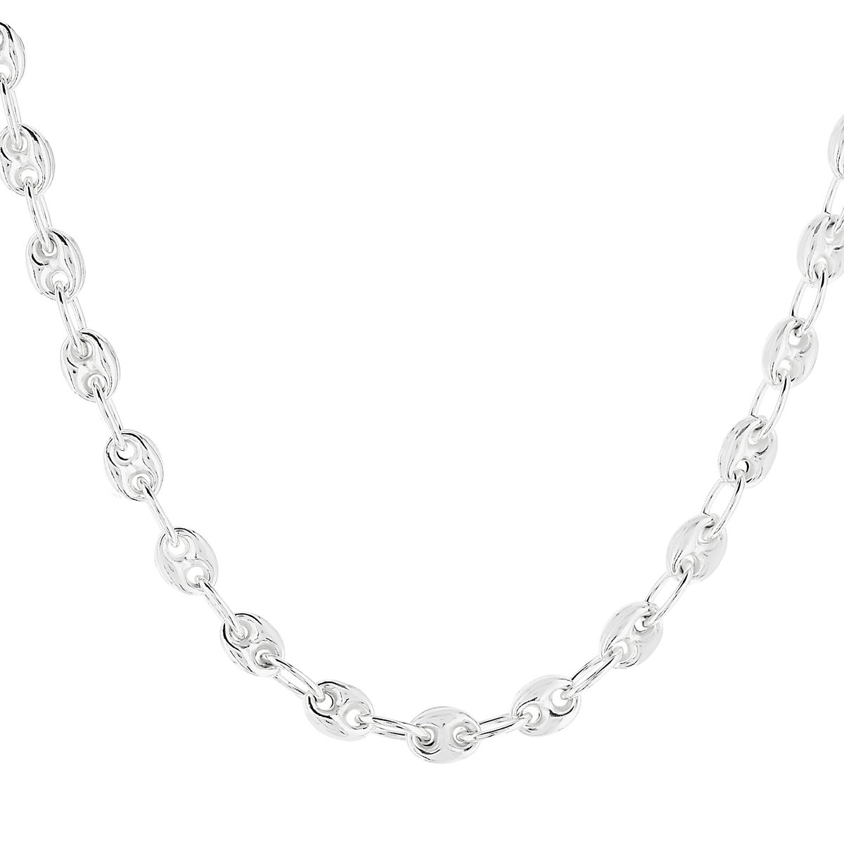 Collier argent 925 maille grain de café 45 cm
