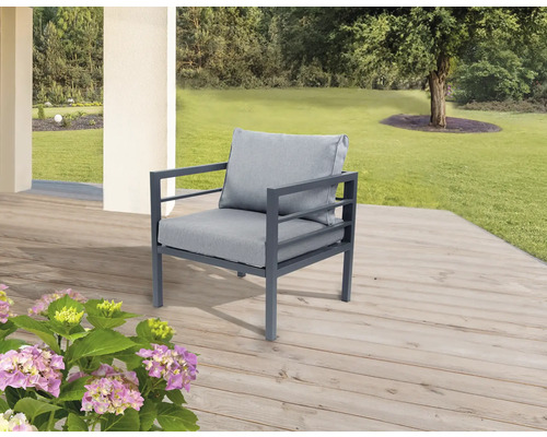 Bellavista Maia fauteuil in antraciet aluminium, met kussens