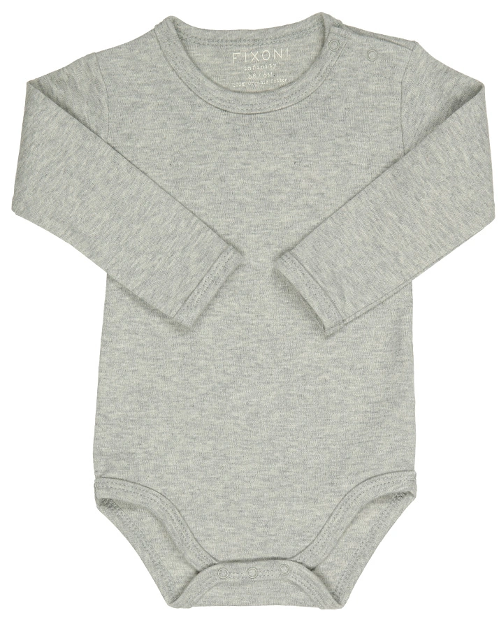 Langarm-Body BASIC ORGANIC in grau melange