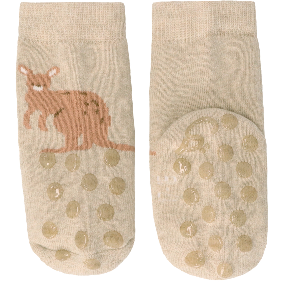 Sterntaler ABS-Krabbelsocken DP Känguru beige mel.
