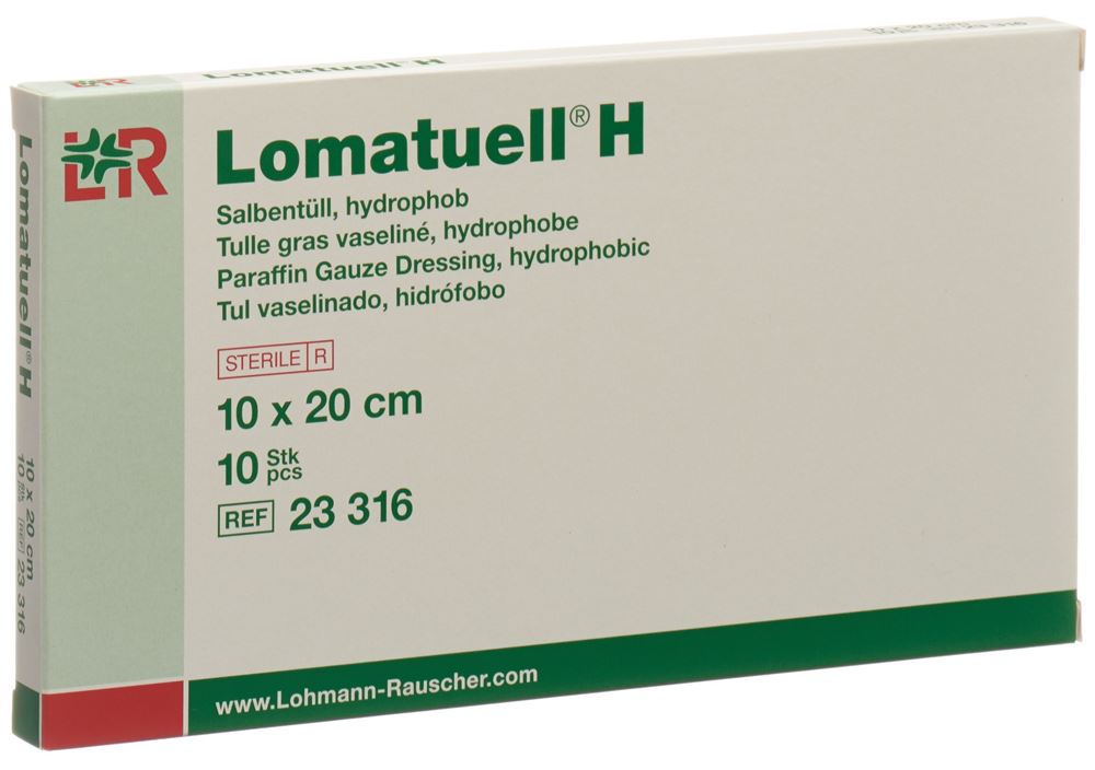 LOMATUELL H Salbentüll 10x20cm steril 10 Stk