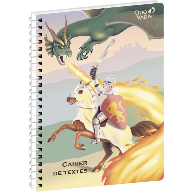 Quo Vadis - Cahier de textes - Spiralé - Français - Louise & Arthur - Journalier - 15x21 cm - par 4