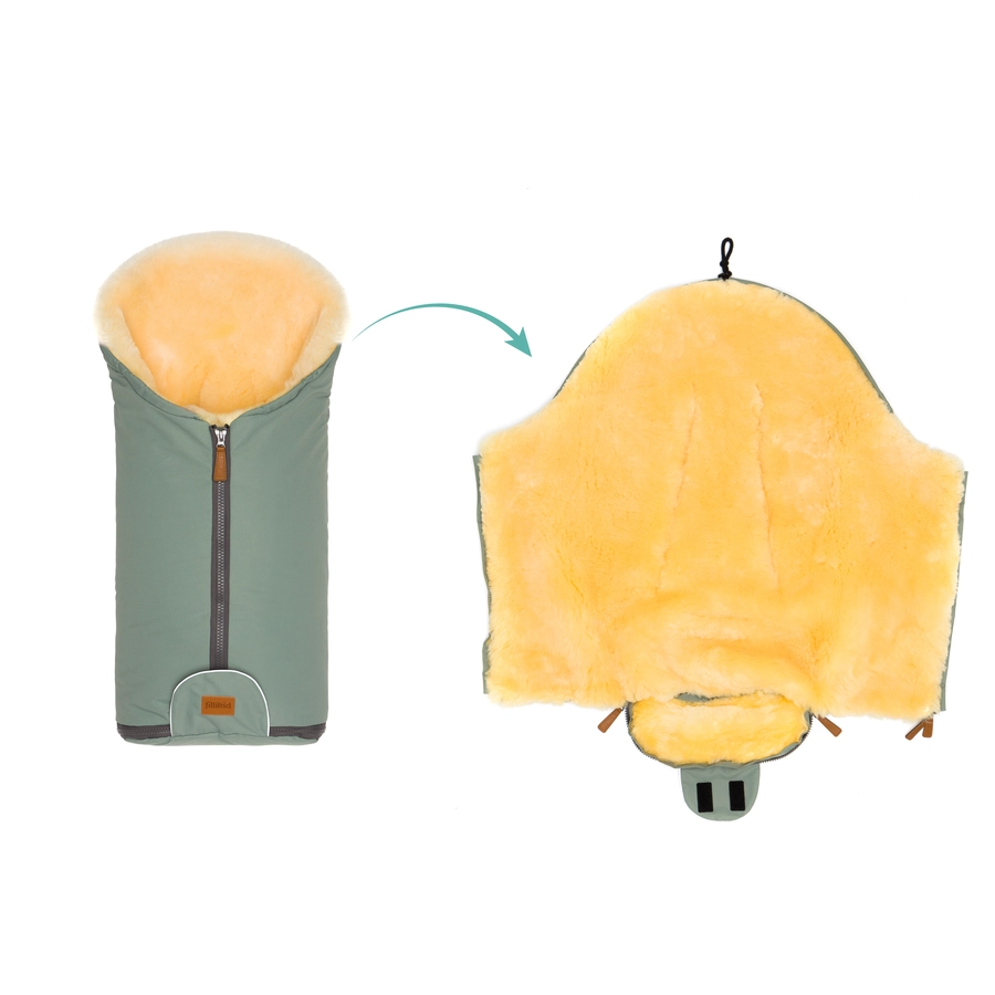 fillikid Winterfußsack Pamir Gr. 0 Echtfell Salbei