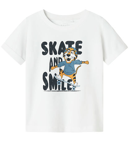 Name It T-Shirt - NmmVux - Bright White/Lächeln