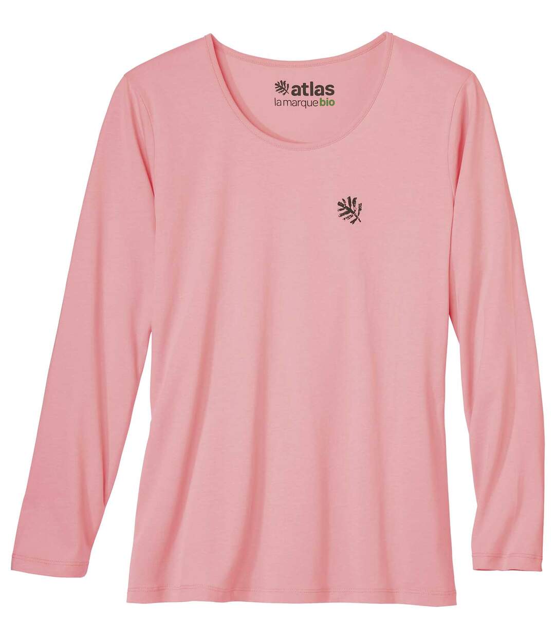 Le Tee-Shirt Femme Manches Longues Coton Bio Rose-Saumon