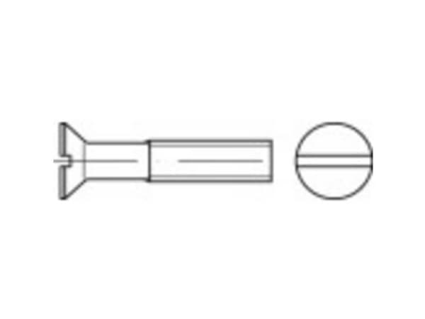 TOOLCRAFT 1065653 Undersænkede skruer M6 18 mm Kærv DIN 963 Rustfrit stål A4 100 stk