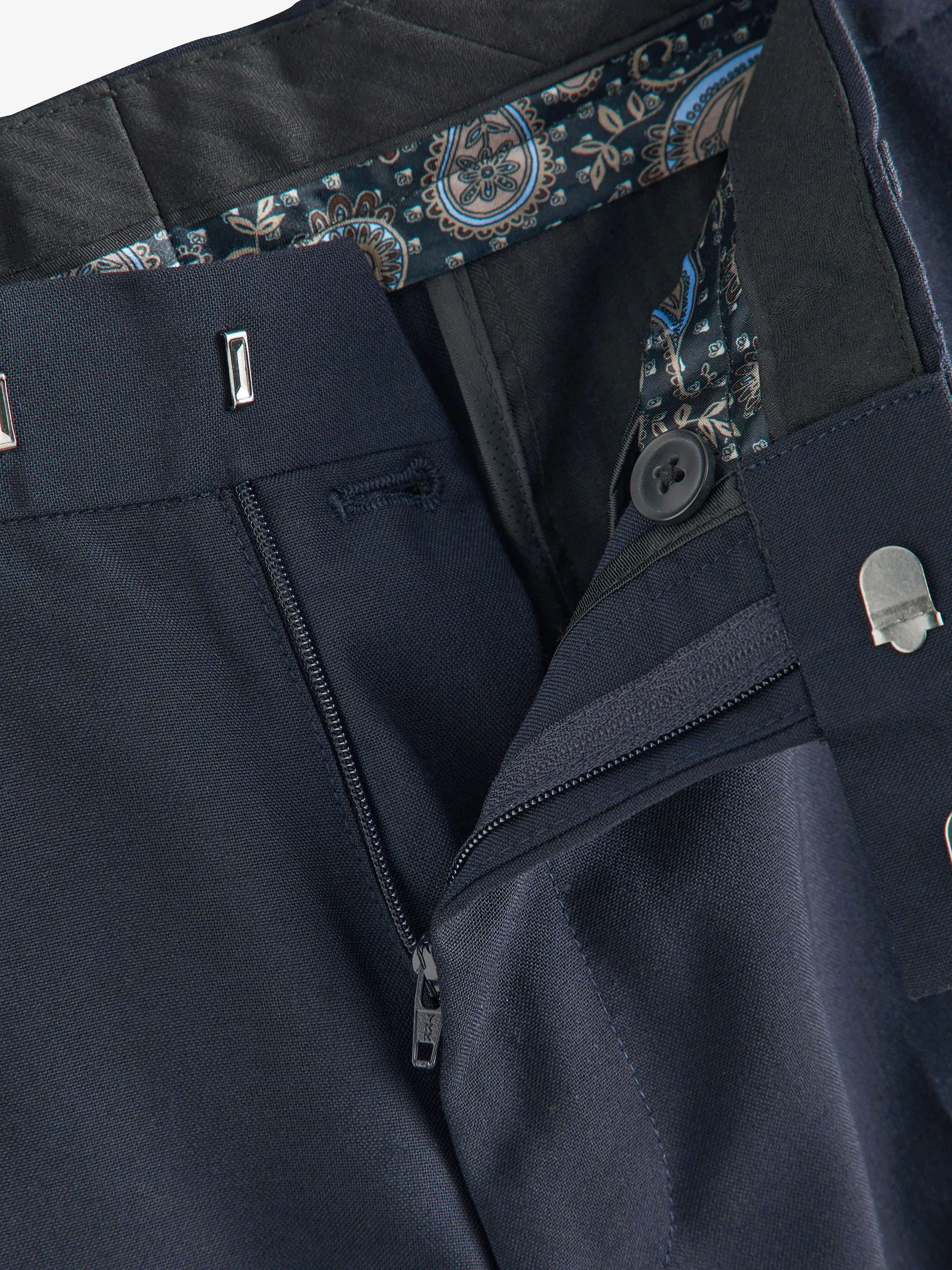 Donkerblauw - Slim-fit smoking pantalon