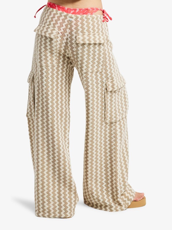 Charm The Snake Pantalon taille élastique Marron Femme