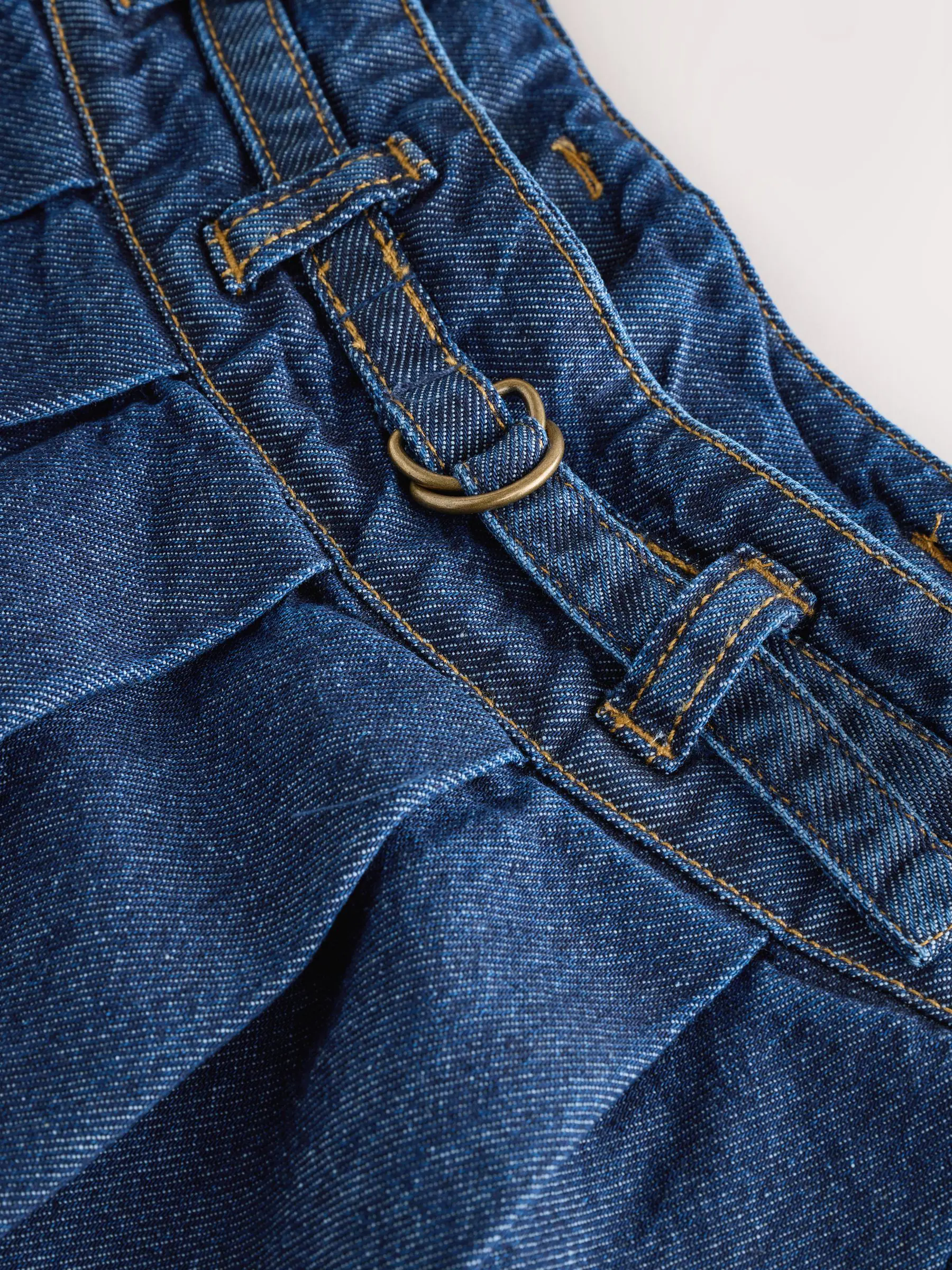 Donkere wassing - Geplooide denim rok (3-16jr)