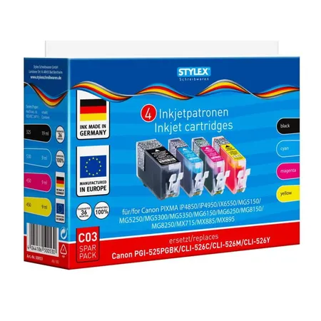 Stylex Druckerpatronen für Canon Pixma, 4er Set