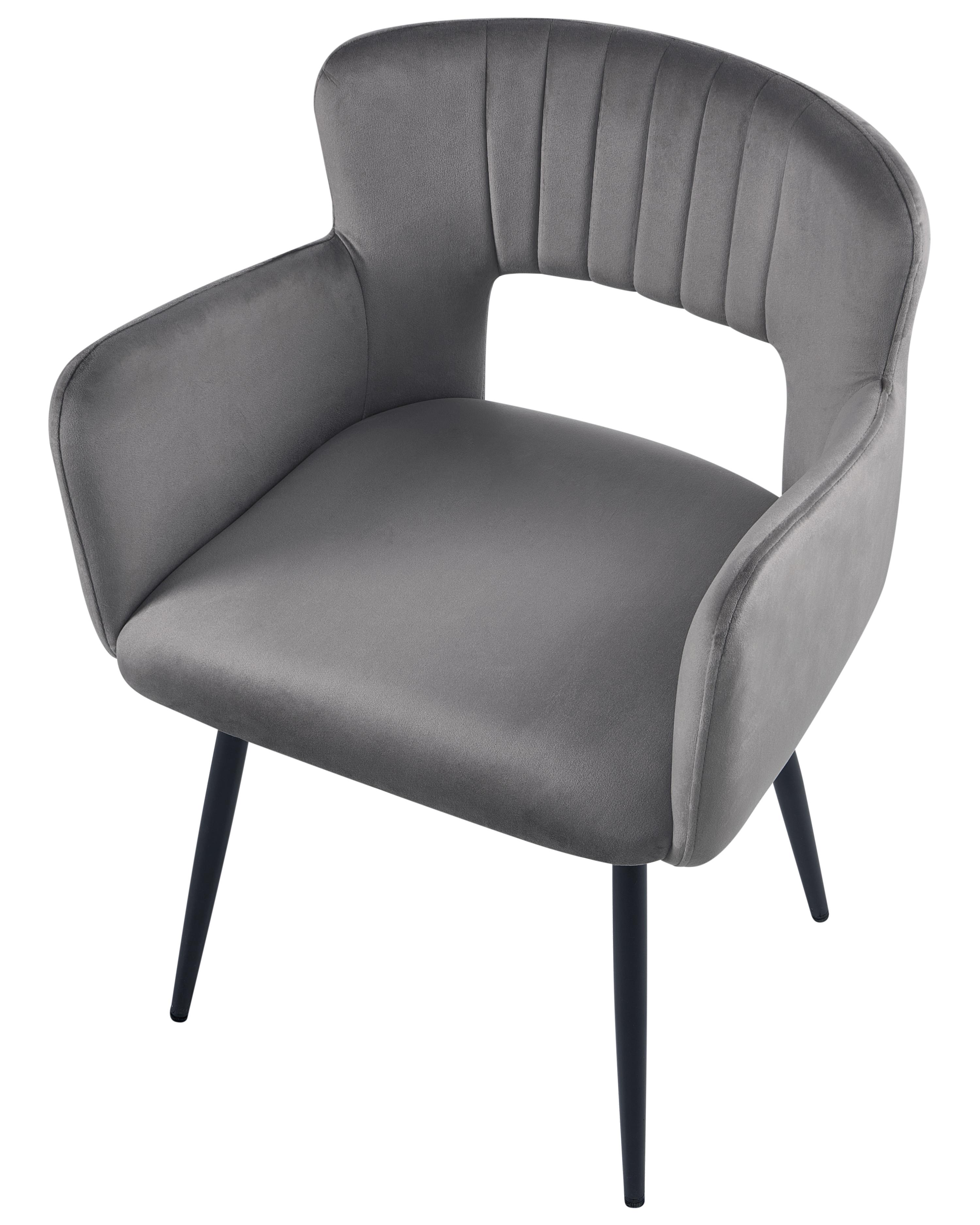 Set van 2 eetkamerstoelen SANILAC Fluweel Grijs