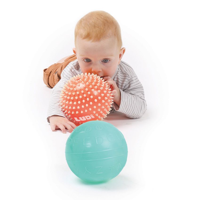 Duo de balles sensorielles 13 cm - Ecru