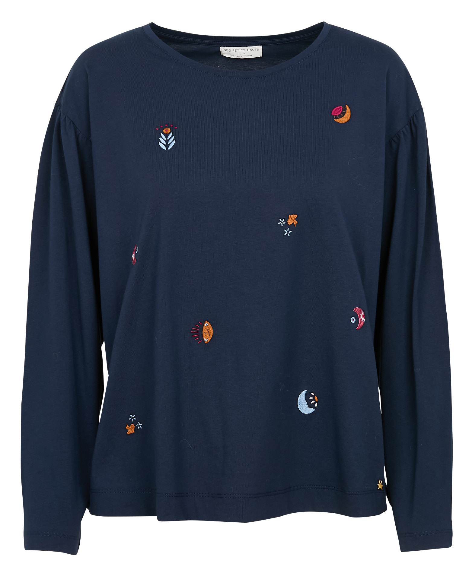 JANANOU - Tee-shirt col rond en coton | Bleu
