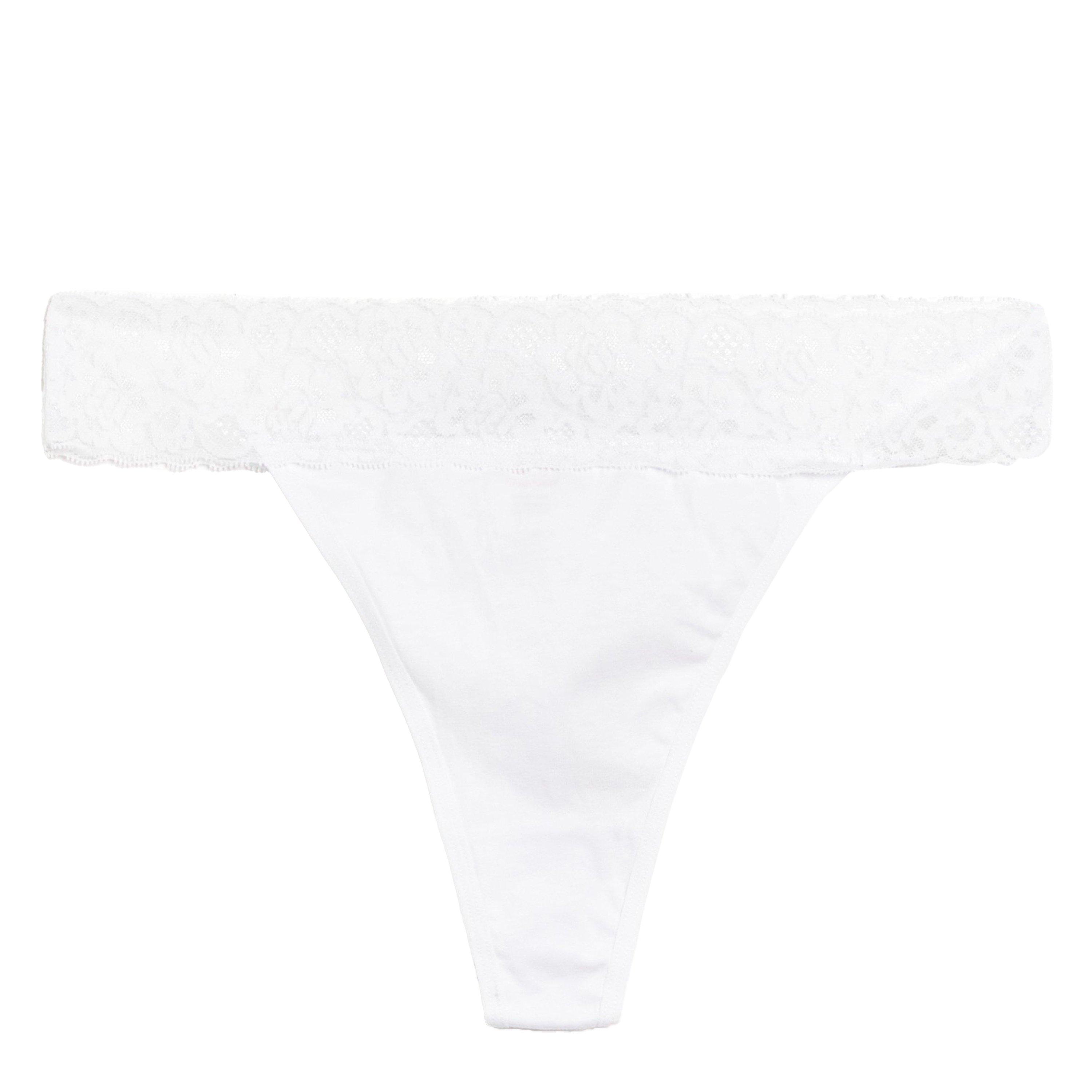 Be You 5 Pack Lace Trim Cotton Thong
