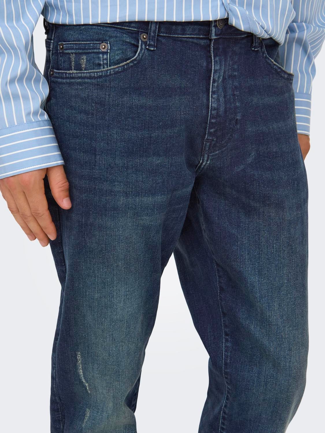 ONSWEFT Mittlere Taille Normal geschnitten Jeans Dark Blue Denim