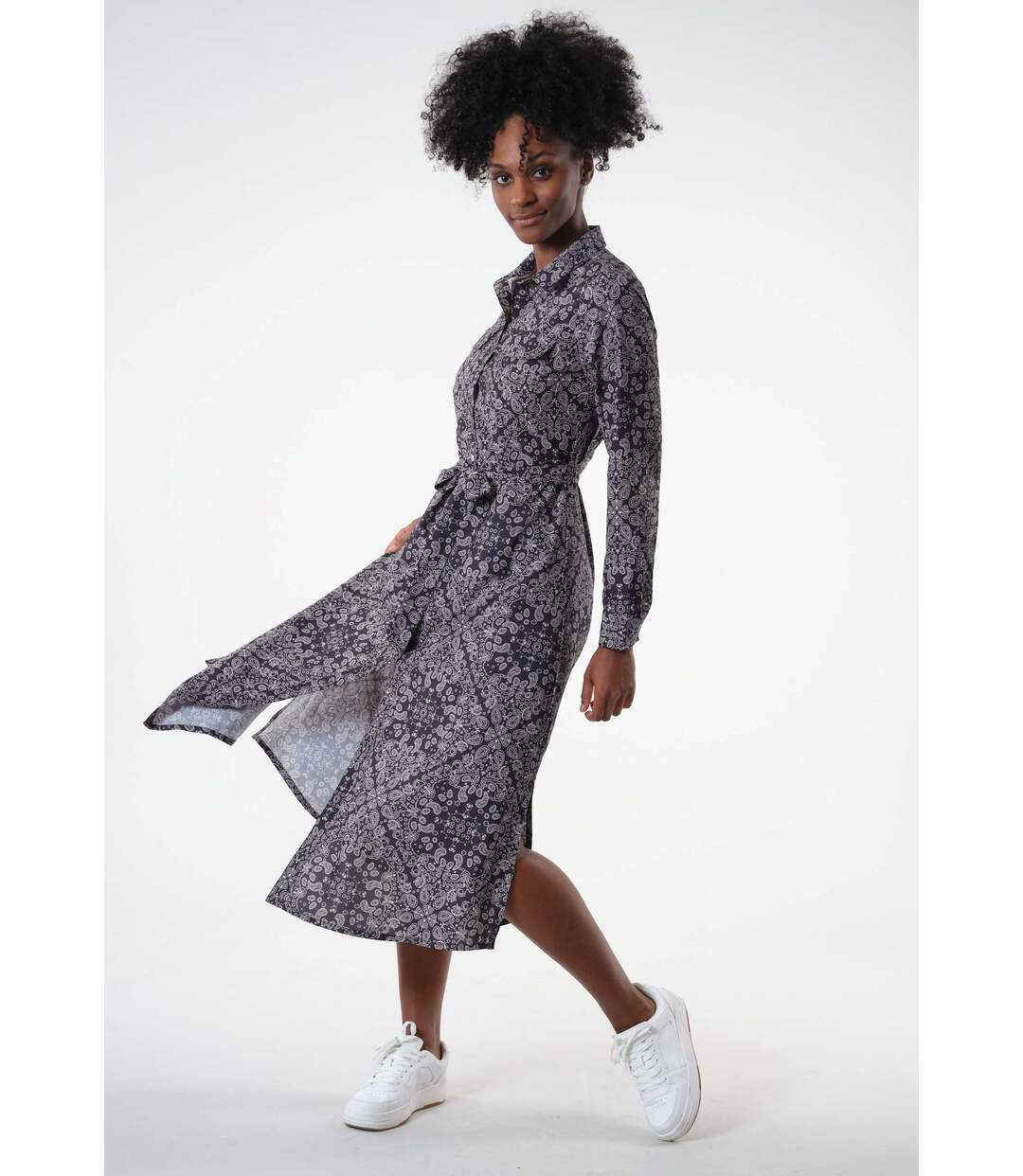 Robe longue à imprimé bandana INDIANA