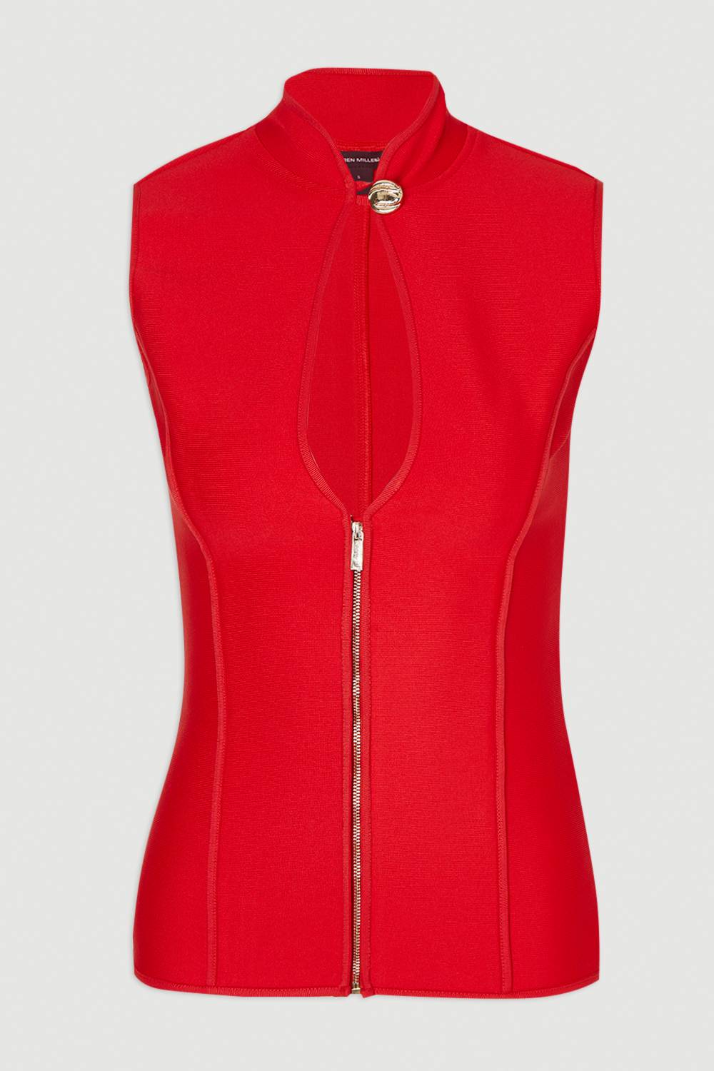 KarenMillen Haut en Maille Sans Manches Bandage Forme Ajustée Grande Taille