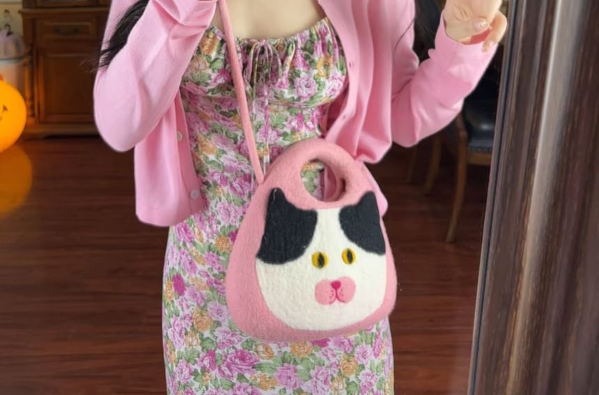 Trendycas - Spaghettibandjes bloemenprint maxi zeemeerminjurk / cropped vest