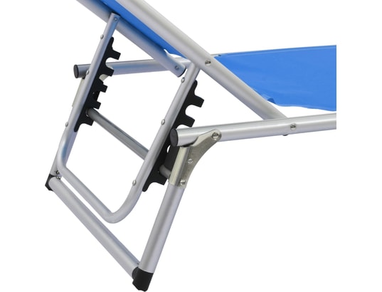 VIDAXL - Bain de soleil Chaise longue pliable avec auvent aluminium et textilène