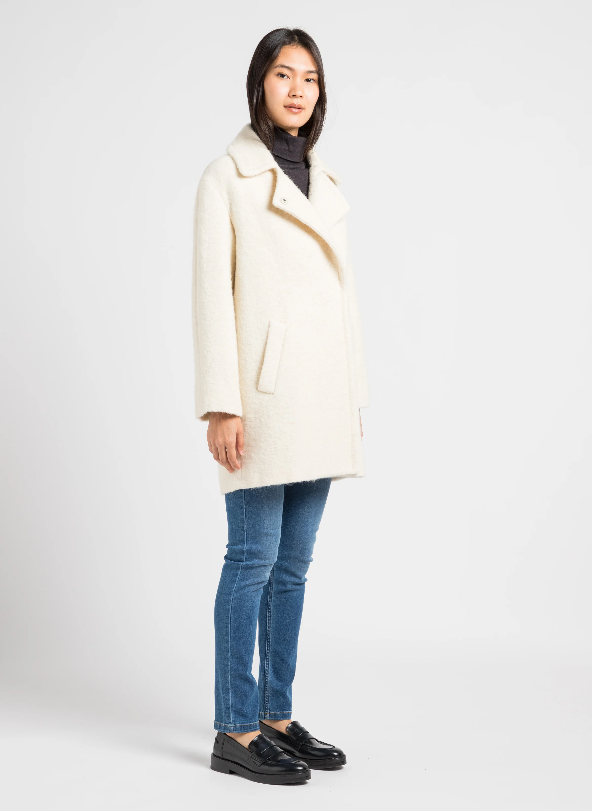 Top col roulé en coton mélangé | Kaki