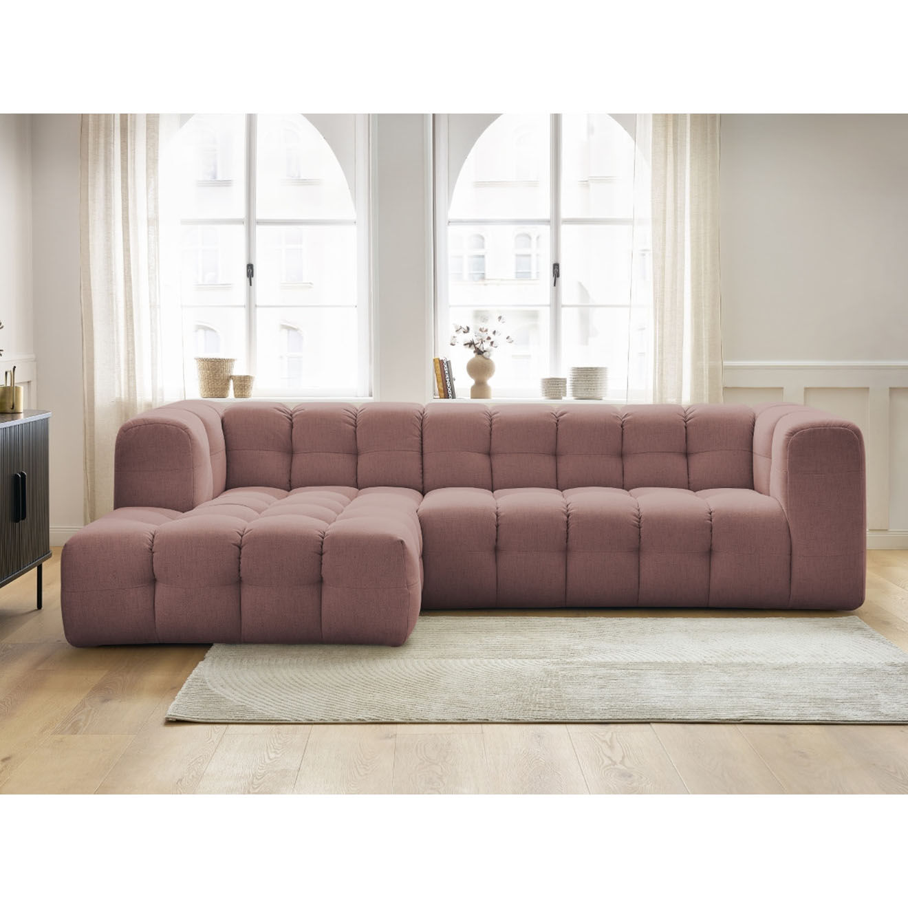 Bobochic Canapé d'angle gauche cloud rose - 288x184x75 cm