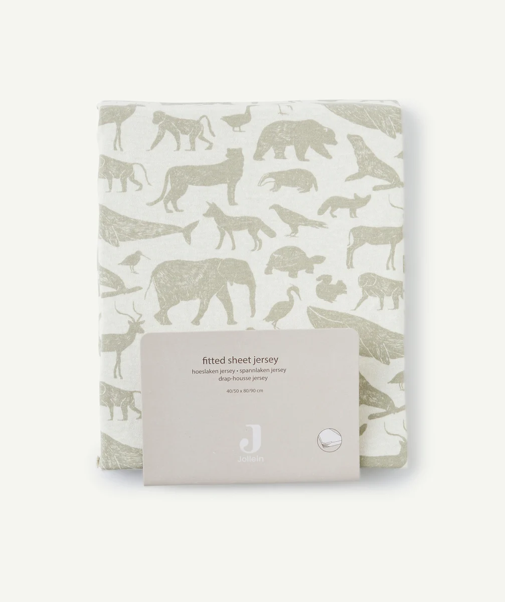 JOLLEINDRAP HOUSSE EN COTON IMPRIMÉ ANIMAUX VERT OLIVE