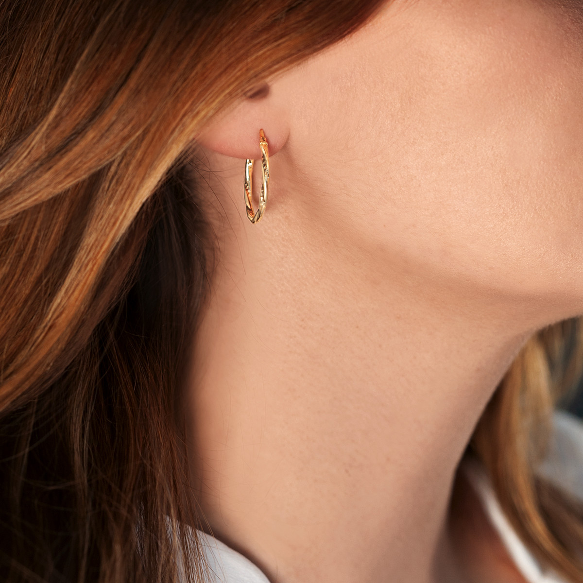Créoles or 375 jaune diamanté 24,8 mm