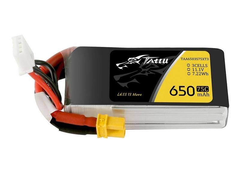 Tattu RC-Akku LiPo 650 mAh 11.1 V 75C 3S LiPo Akku für Flugmodelle und Multikopter mit XT30 Stecker