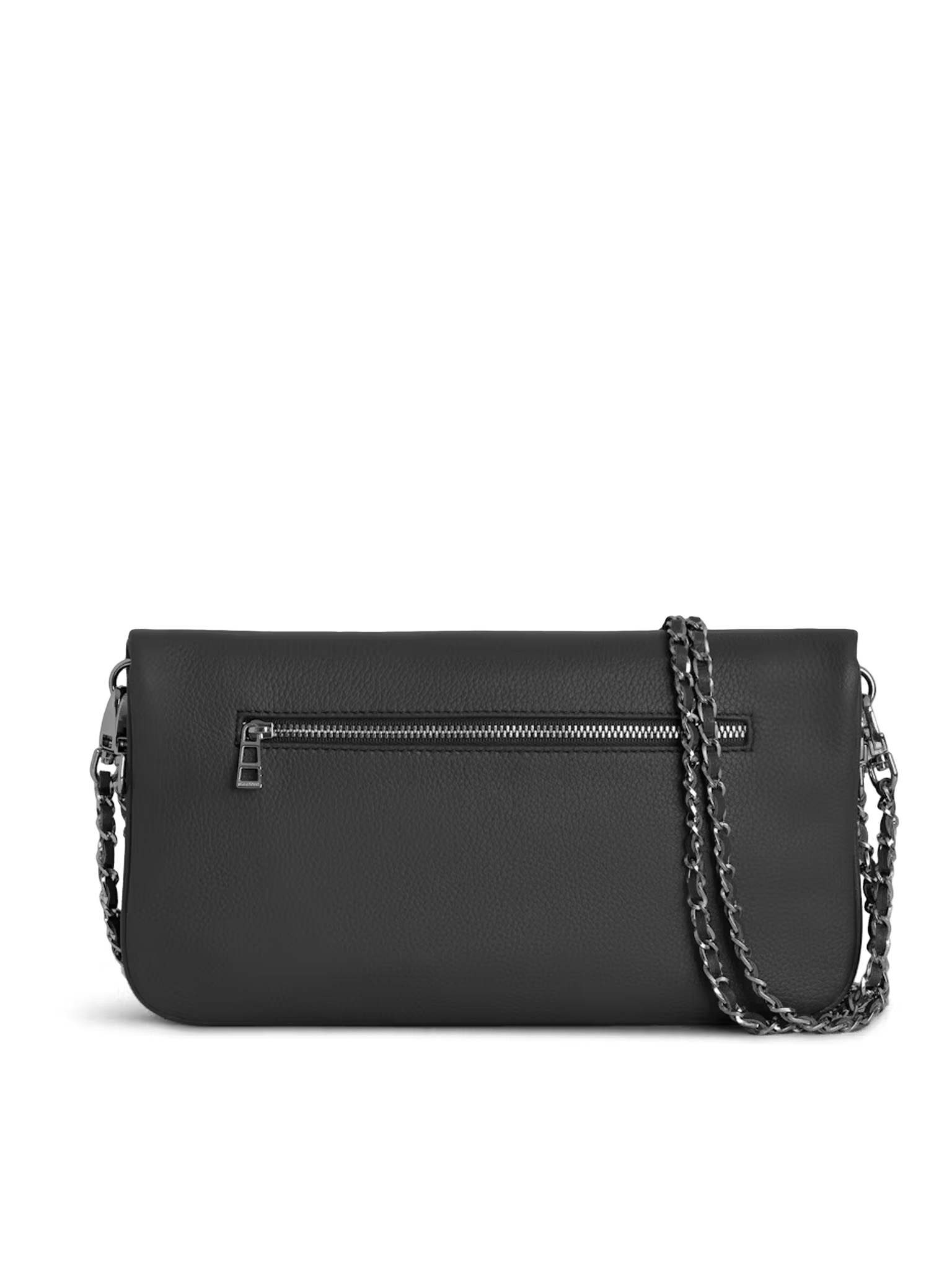ROCK - Pochette en cuir chaînes en métal | Gris