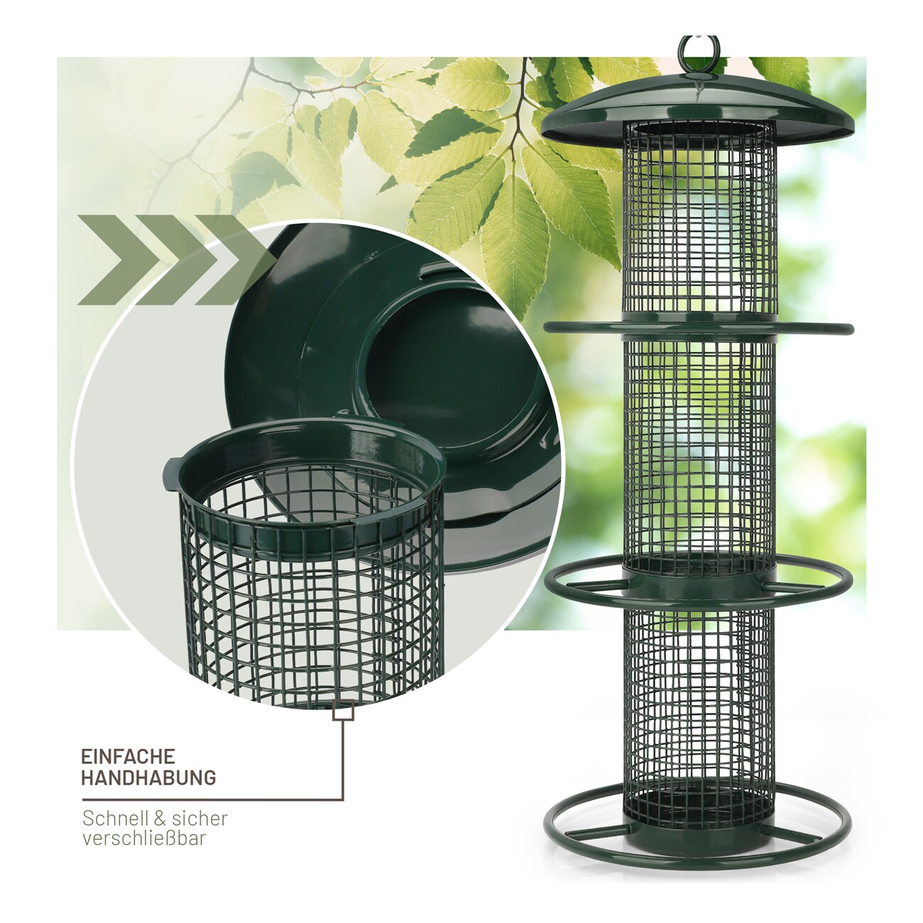 wildtier liebe Futterspender für Erdnüsse 35cm, Grün