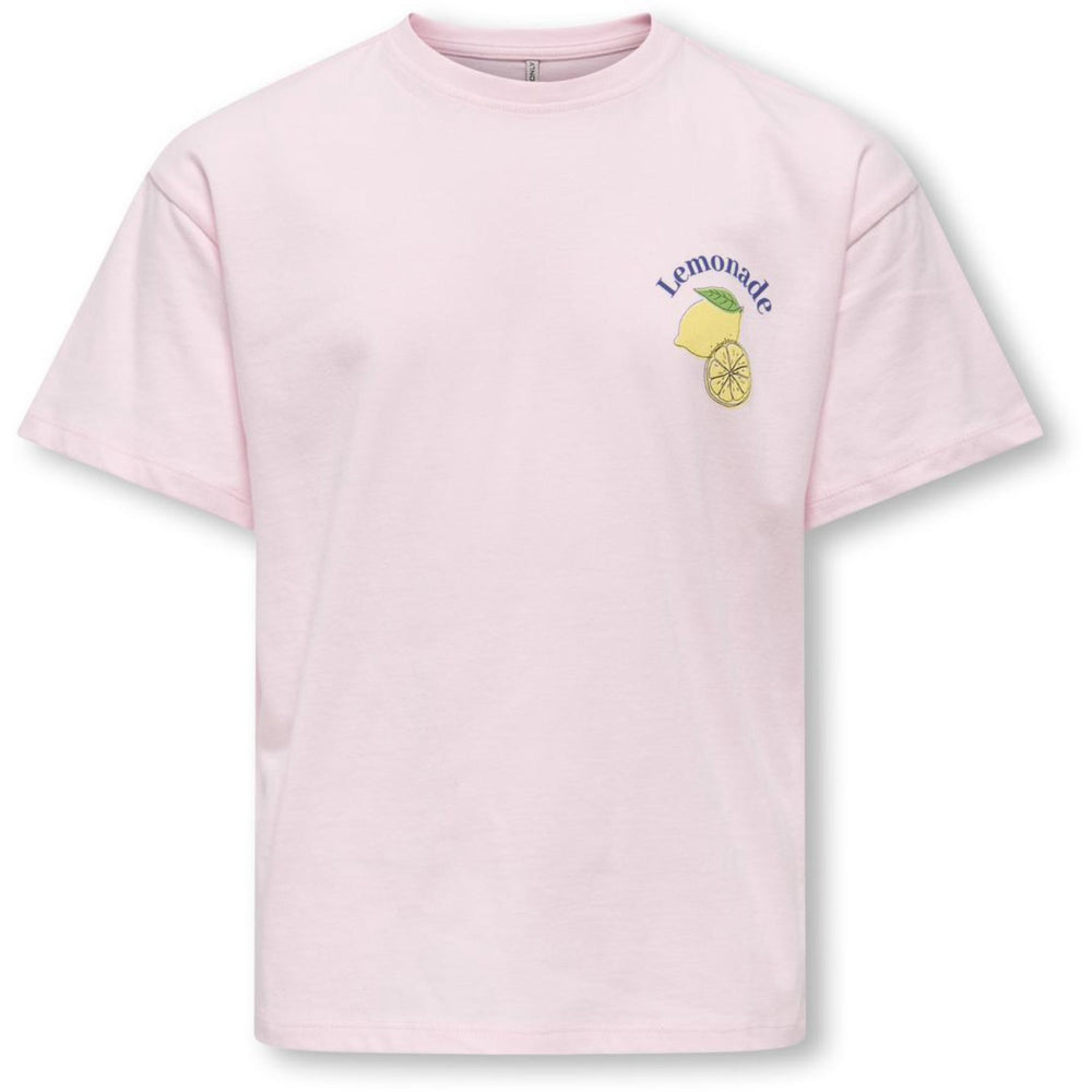Køb kids ONLY Barely Pink Lemonade Kogcana Life Ss Rlx Printed Top Jrs