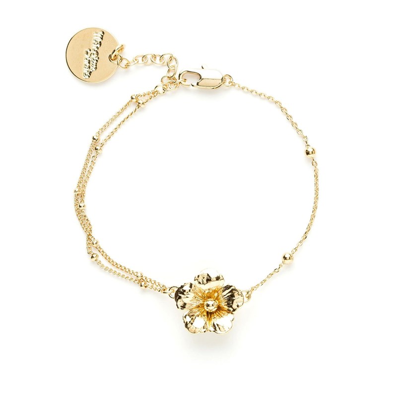 bracelet fleur doré à l'or fin - GAÏA