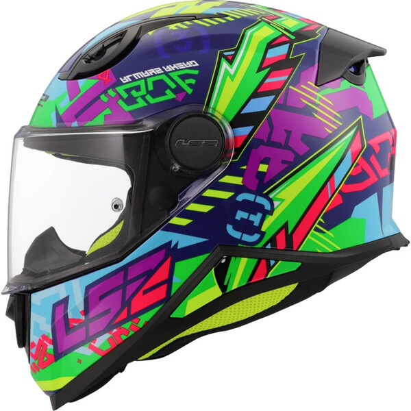 LS2 - Casque enfant FF812 Kid Svent Bleu / Vert / Violet / Brillant