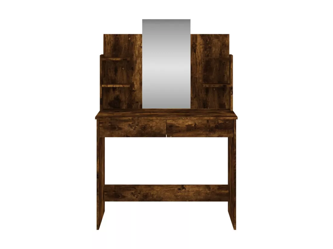 Coiffeuse avec miroir chêne fumé 96x39x142 cm
