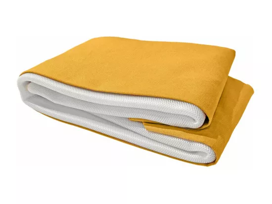 Cache-sommier tapissier 160x200 cm en tissu jaune - NIVU 9366