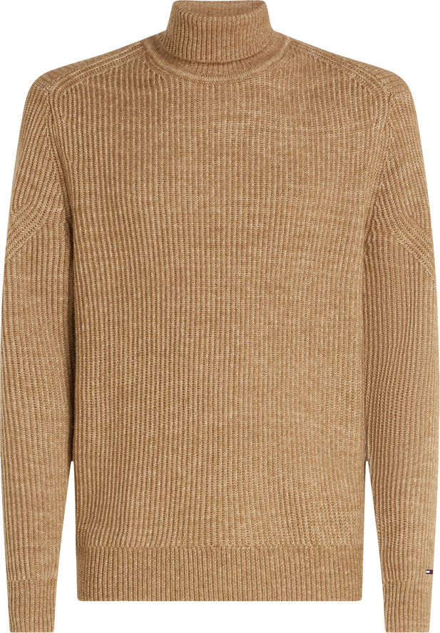 Tommy Hilfiger DC STRUCTURE MOULINE ROLL NECK Ivory mouline