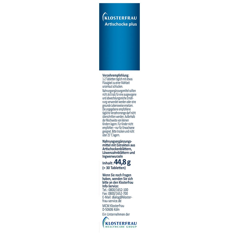 KLOSTERFRAU Artischocke plus Löwenzahn + Ingwer
