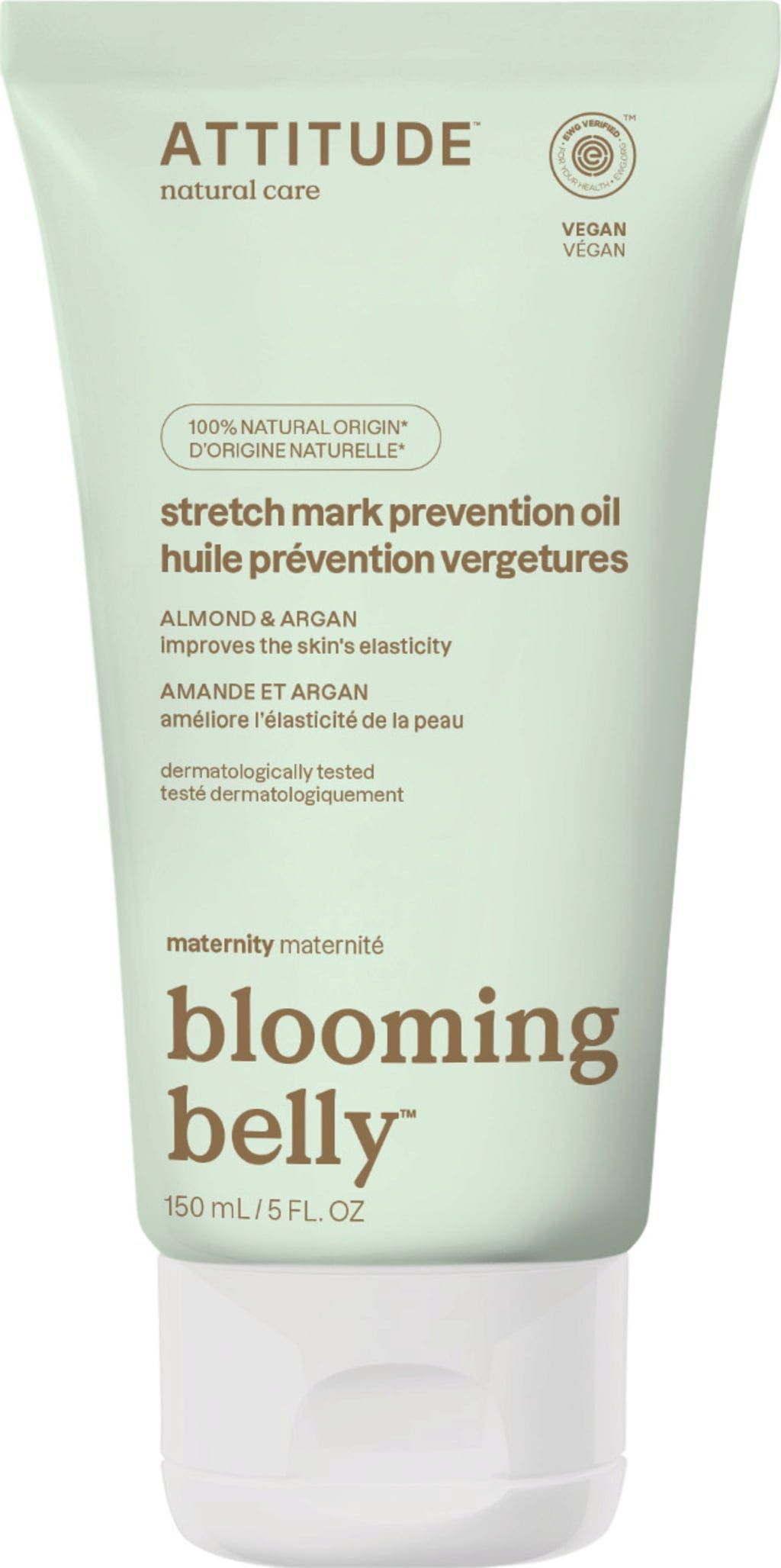 ATTITUDE  Blooming Belly Stretch Oil Almond & Argan, 150 ml